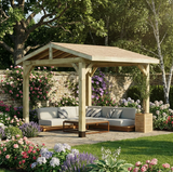 Wooden Apex Gazebo with Cedar Shingle Roof – No Overhang Design