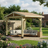Wooden Apex Gazebo with Cedar Shingle Roof – No Overhang Design