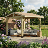 Wooden Apex Gazebo with Cedar Shingle Roof – No Overhang Design