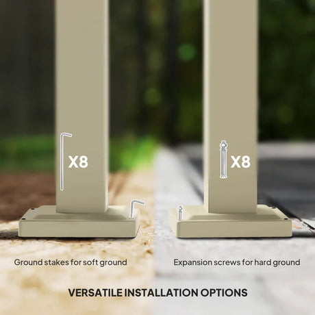 3m x 3m Retractable Pergola – Khaki Sun Shade Canopy UPF30+, Outdoor Patio Garden Shelter