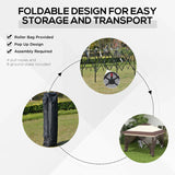 3.6m x 3.6m Khaki Pop Up Gazebo with Netting - Height Adjustable Instant Canopy Party Tent