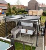3m x 2m Grey Metal Pergola – Outdoor Patio Shade Shelter