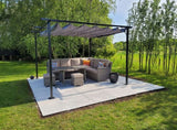 3.5m x 3.5m Metal Pergola – Grey Patio Shelter with Open Roof
