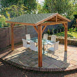 Rough Sawn Cedar Pergola with Katepal Green Shingle Roof – No Overhang Design