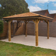 Wooden 4 Pitch Gazebo with Cedar Shingle Roof – Classic Garden Shelter