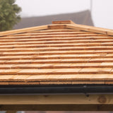 Wooden 4 Pitch Gazebo with Cedar Shingle Roof – Classic Garden Shelter