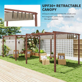 3m x 3m Aluminium Pergola – Retractable Canopy Roof, Wood Effect