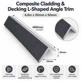 Composite Cladding & Decking L-Shaped Angle Trim – 4.8m x 50mm x 50mm