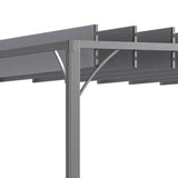 4m x 3m Aluminium Pergola – Grey Retractable Roof Patio Gazebo Canopy, Outdoor Garden Shade Shelter