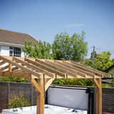 Wooden Apex Pergola with Open Roof & Overhang - Premium Outdoor Garden Structure