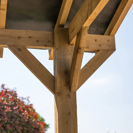 Wooden Apex Gazebo with Treated Featheredge Roof & Overhang - Premium Garden Gazebo