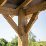 Wooden Apex Gazebo with Treated Featheredge Roof & Overhang - Premium Garden Gazebo