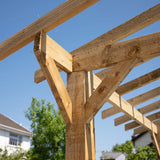Wooden Apex Pergola with Open Roof & Overhang - Premium Outdoor Garden Structure