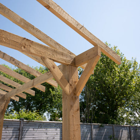 Wooden Apex Pergola with Open Roof & Overhang - Premium Outdoor Garden Structure