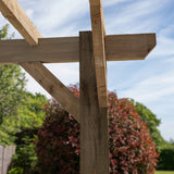 Flat Roof Wooden Pergola with Open Slatted Design - Modern Garden Pergola Structure