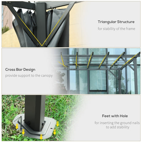 3.6m x 3m Aluminium Pergola – Retractable Roof & Curtains