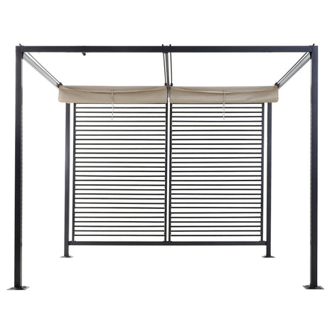 2.8m x 3m Metal Pergola – Retractable Canopy Roof Patio Cover