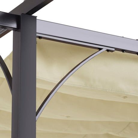 3m x 3m Steel Pergola with Retractable Shade Canopy – Outdoor Cover