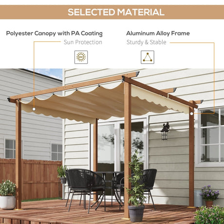 3m x 3m Wood Effect Gazebo – Outdoor Garden Shelter Frame