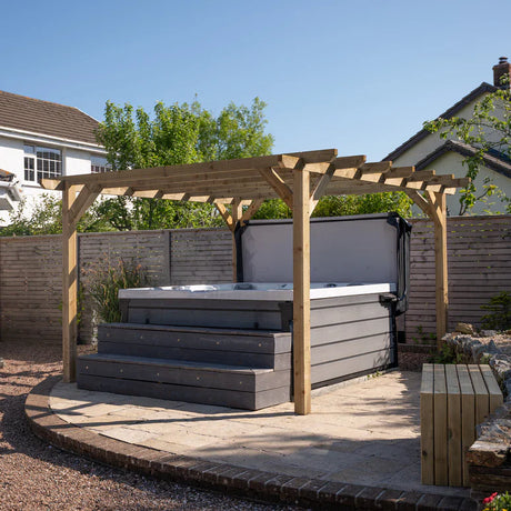 Ready Sawn Flat Roof Pergola