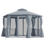 Grey 3m x 3m Hexagon Gazebo