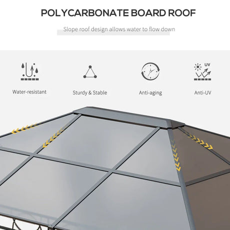 3m x 4m Grey Hardtop Gazebo With Steel & Aluminium Frame