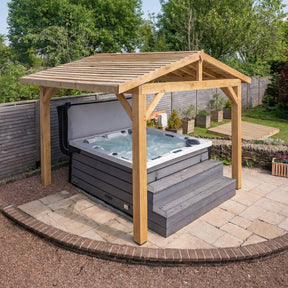 Oak Apex Gazebo with Treated Featheredge Roof – No Overhang Design