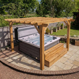 Oak Flat Roof Pergola with Open Roof Design