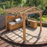 Oak Apex Pergola with Open Roof – No Overhang Design