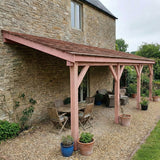 Planed Larch Lean-To Gazebo with Treated Featheredge Roof – Wall-Mounted Garden Shelter