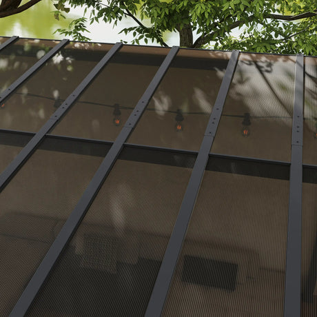 3m x 4.3m Metal Pergola – Waterproof Polycarbonate Roof UPF50+, Outdoor Patio Garden Shade Shelter