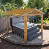 Wooden Apex Gazebo with Cedar Featheredge Roof – No Overhang Design