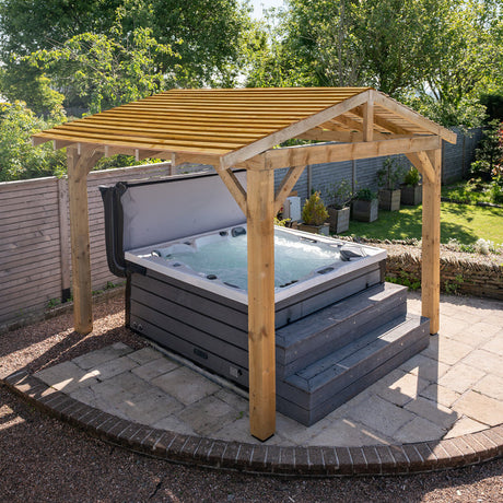 Wooden Apex Gazebo with Cedar Featheredge Roof – No Overhang Design