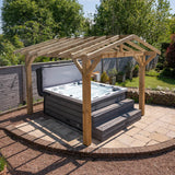 Wooden Apex Pergola with Open Roof & Overhang - Premium Outdoor Garden Structure