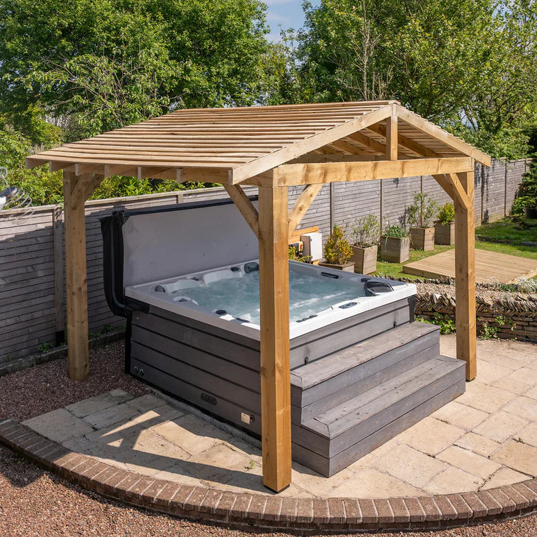 Wooden Apex Gazebo with Treated Featheredge Roof - Classic Garden Gazebo (No Overhang)