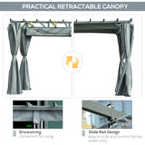 3.6m x 3m Aluminium Pergola – Retractable Roof & Curtains