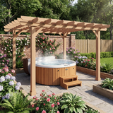 3.6x3.6m Wooden Garden Pergola Kit – Dark Brown Pergola Gazebo Grape Trellis with Stable Support Structure