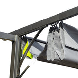 3m x 3m Metal Patio Gazebo – Grey Canopy Roof Outdoor Shelter