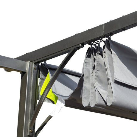 3m x 3m Metal Patio Gazebo – Grey Canopy Roof Outdoor Shelter