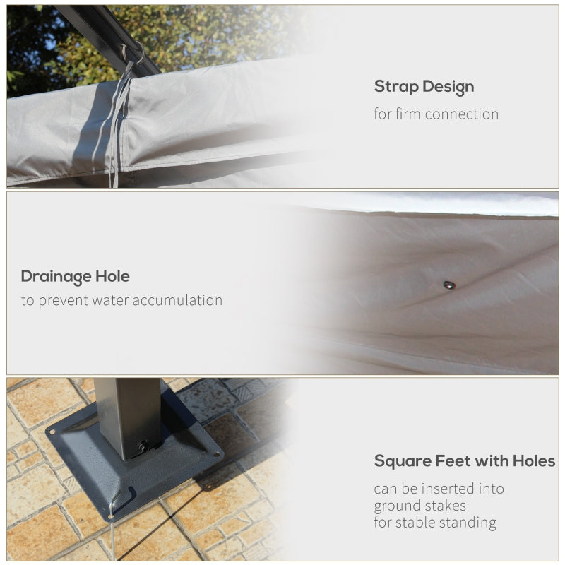 3.5m x 3.5m Metal Pergola – Grey Patio Shelter with Open Roof