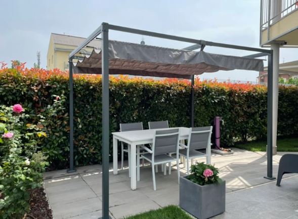 3m x 2m Grey Metal Pergola – Outdoor Patio Shade Shelter