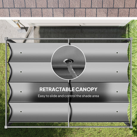 3m x 2m Grey Metal Pergola – Outdoor Patio Shade Shelter