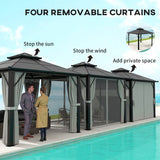 3m x 3m Hardtop Gazebo - Grey Aluminium Frame with UPF30+ Double Polycarbonate Roof