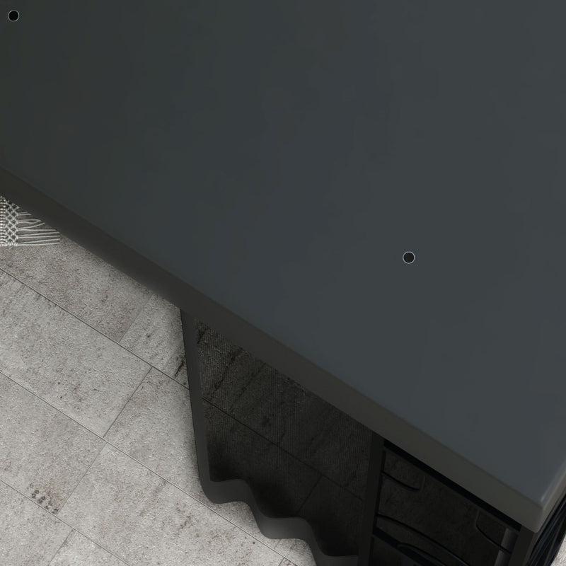 3m x 3m Black Lean-To Pergola – Wall Mounted Patio Shade Cover