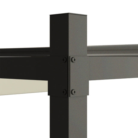 3m x 3m Retractable Roof Garden Pergola – Cream White Sun Shade Canopy, Outdoor Patio Shelter