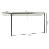 4m x 3m Garden Pergola – Beige Canopy Roof Outdoor Shade Cover