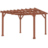 3.6m x 3m Wooden Pergola Kit - Maple Wood-Effect Garden Pergola with Grape Trellis Roof and Triangle Supports