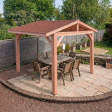 Larch Rough Sawn Gazebo - With Katepal Shingles Red - No Overhang