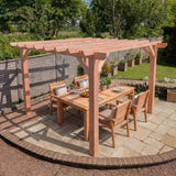Larch Rough Sawn Pergola - Flat & Open Roof