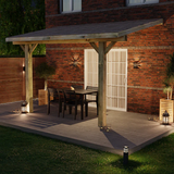 Wooden Lean-To Gazebo with Cedar Shingle Roof – Space-Saving Garden Shelter